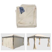 4er-Set Seitenwände Pavillon Polyester Ersatz 4x3m creme