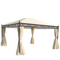 4er-Set Seitenwände Pavillon Polyester Ersatz 4x3m creme