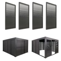 4er-Set Aluminium Schiebetür für Pergola Stanley 206x369cm