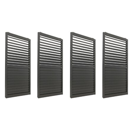 4er-Set Aluminium Schiebetür für Pergola Stanley 206x369cm