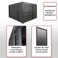 4er-Set Aluminium Schiebetür für Pergola Stanley 206x369cm