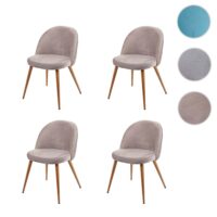 4er-Set Esszimmerstühle Retro 50er Jahre Samt grau-braun