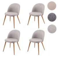 4er-Set Esszimmerstühle Retro 50er Jahre Stoff hellgrau