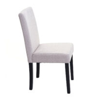 4er-Set Esszimmerstühle Textil mit dunklen Beinen creme-beige