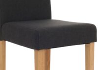 4er-Set Esszimmerstühle Textil mit hellen Beinen schwarz