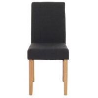4er-Set Esszimmerstühle Textil mit hellen Beinen schwarz