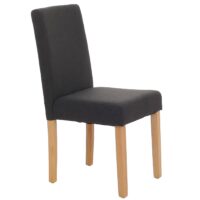 4er-Set Esszimmerstühle Textil mit hellen Beinen schwarz