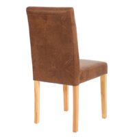 4er-Set Esszimmerstühle aus Wildlederimitat mit hellen Beinen