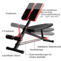 4in1 Hantelbank Multifunktion Fitnessbank Bauchtrainer