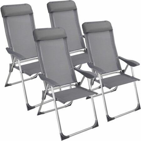 4x Alu Gartenstuhl Hochlehner Campingstuhl