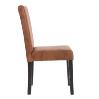 4x Esszimmerstuhl Lehnstuhl Littau ~  Kunstleder Wildleder Look dunkle Beine