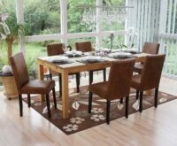 4x Esszimmerstuhl Lehnstuhl Littau ~  Kunstleder Wildleder Look dunkle Beine