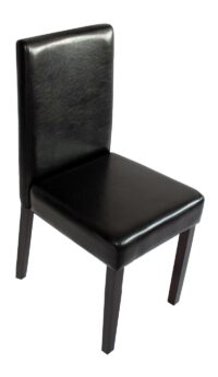 4x Esszimmerstuhl Littau Kunstleder schwarz dunkle Beine