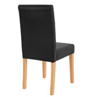 4x Esszimmerstuhl Littau ~ Kunstleder schwarz matt helle Beine