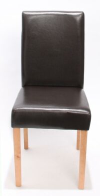4x Esszimmerstuhl Littau ~ Leder braun helle Beine