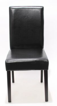 4x Esszimmerstuhl Littau ~ Leder schwarz dunkle Beine