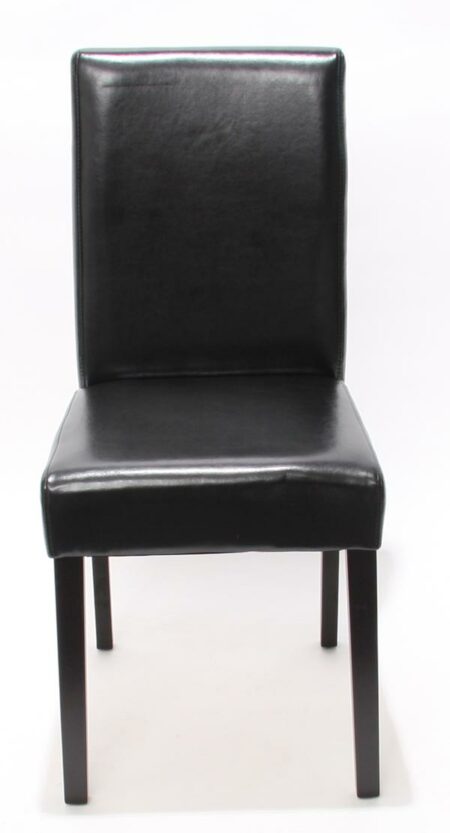 4x Esszimmerstuhl Littau ~ Leder schwarz dunkle Beine