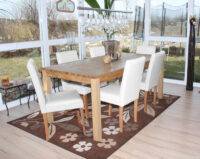 4x Esszimmerstuhl Littau ~ Leder weiss helle Beine