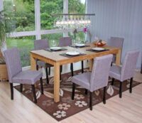 4x Esszimmerstuhl Littau ~ Textil grau dunkle Beine