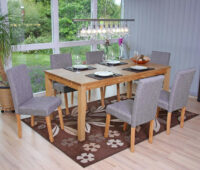 4x Esszimmerstuhl Littau ~ Textil grau helle Beine