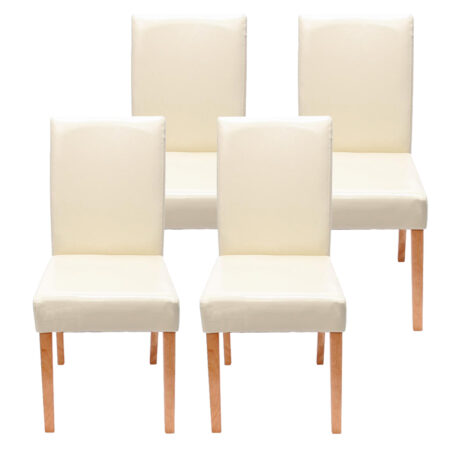 4x Esszimmerstuhl Littau creme helle Beine