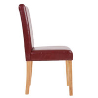 4x Esszimmerstuhl Littau ~rot-braun helle Beine