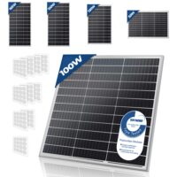 4x Solarpanel Monokristallin - 100W 18V für 12V Batterien Photovoltaik