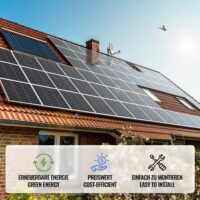 4x Solarpanel Monokristallin - 100W 18V für 12V Batterien Photovoltaik