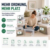 4x Aufbewahrungsbox 20 L mit Deckel