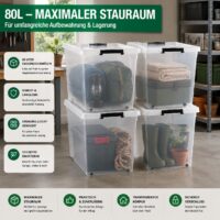 4x Aufbewahrungsbox 80 L mit Deckel