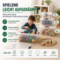 4x Aufbewahrungsbox 80 L mit Deckel