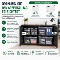 4x Aufbewahrungsbox 80 L mit Deckel