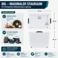 4x Aufbewahrungsbox 80 L mit Deckel