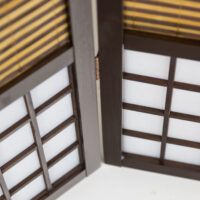 5-teiliger Paravent Raumteiler aus Holz Braun