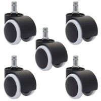 5er-Set Hartbodenrollen Universalrollen Bürostuhl Räder Rollen Ø11mm