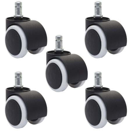 5er-Set Hartbodenrollen Universalrollen Bürostuhl Räder Rollen Ø11mm