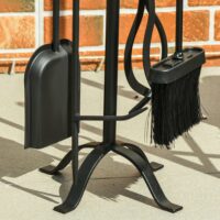 5tlg. Kamingarnitur Schürhaken Set Schaufel Besen