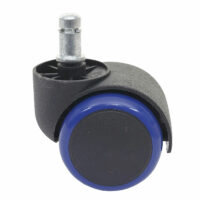 5x Hartbodenrollen Bürostuhl-Rollen 150kg belastbar 50mm blau