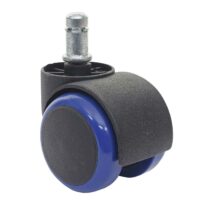 5x Hartbodenrollen Bürostuhl-Rollen 150kg belastbar 50mm blau
