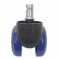 5x Hartbodenrollen Bürostuhl-Rollen 150kg belastbar 50mm blau