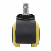5x Hartbodenrollen Bürostuhl-Rollen 150kg belastbar 50mm gelb