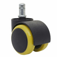 5x Hartbodenrollen Bürostuhl-Rollen 150kg belastbar 50mm gelb