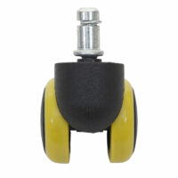 5x Hartbodenrollen Bürostuhl-Rollen 150kg belastbar 50mm gelb