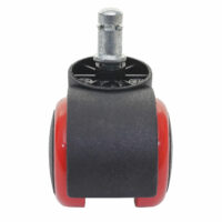 5x Hartbodenrollen Bürostuhl-Rollen 150kg belastbar 50mm rot