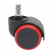 5x Hartbodenrollen Bürostuhl-Rollen 150kg belastbar 50mm rot