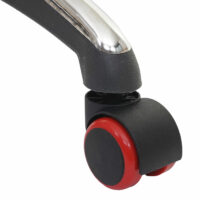 5x Hartbodenrollen Bürostuhl-Rollen 150kg belastbar 50mm rot