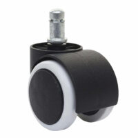 5x Hartbodenrollen Bürostuhl-Rollen 150kg belastbar 50mm weiss