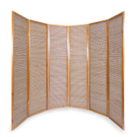 6-teiliger Paravent Raumteiler aus Holz Braun