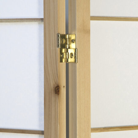 6-teiliger Paravent Raumteiler aus Holz Natur