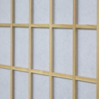 6-teiliger Paravent Raumteiler aus Holz Natur